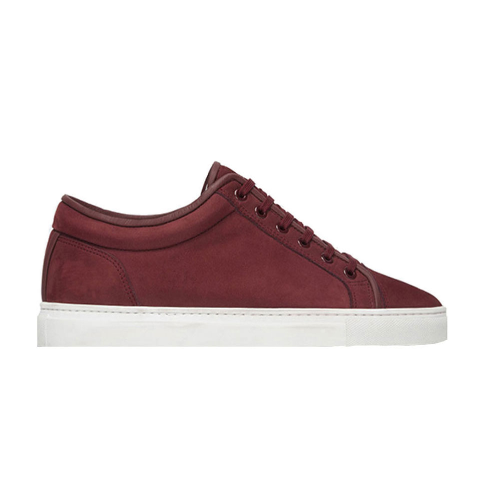 Dark Red Lace-up Flatform Shoes