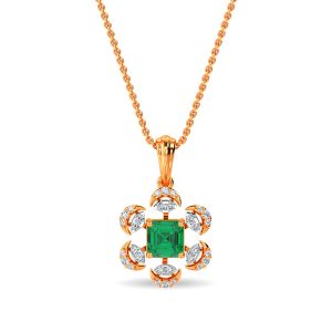 Esra Floral Diamond Pendant Set White Gold